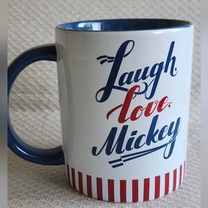 Disney American Legend Laugh Love Mickey Mouse Red White Blue USA Coffee Tea Mug